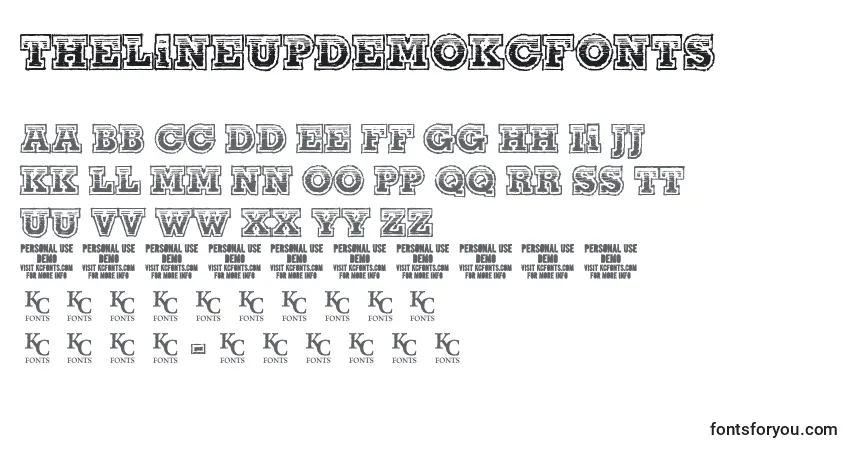 Czcionka ThelineUpdemoKcfonts – alfabet, cyfry, specjalne znaki