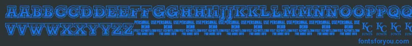ThelineUpdemoKcfonts Font – Blue Fonts on Black Background