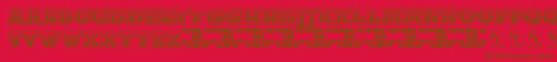 Fonte ThelineUpdemoKcfonts – fontes marrons em um fundo vermelho