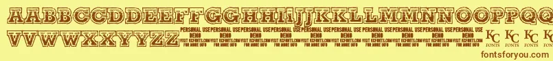 ThelineUpdemoKcfonts Font – Brown Fonts on Yellow Background