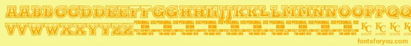 ThelineUpdemoKcfonts Font – Orange Fonts on Yellow Background