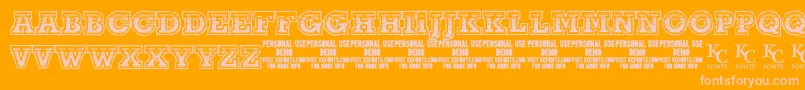 ThelineUpdemoKcfonts Font – Pink Fonts on Orange Background