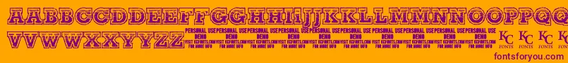 ThelineUpdemoKcfonts Font – Purple Fonts on Orange Background