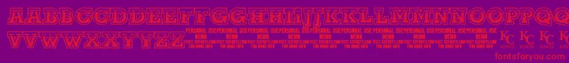 ThelineUpdemoKcfonts Font – Red Fonts on Purple Background