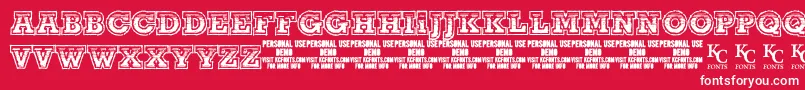 ThelineUpdemoKcfonts Font – White Fonts on Red Background