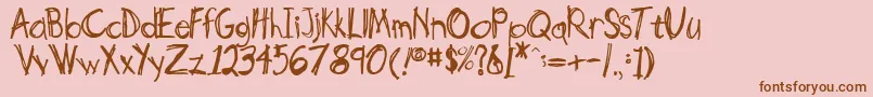 フォントScottyNormala – ピンクの背景に茶色のフォント