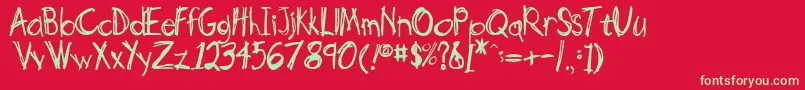 ScottyNormala Font – Green Fonts on Red Background