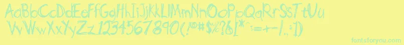 Weitere Informationen zur ScottyNormala-Schriftart ScottyNormala-Schriftart – Grüne Schriften auf gelbem Hintergrund