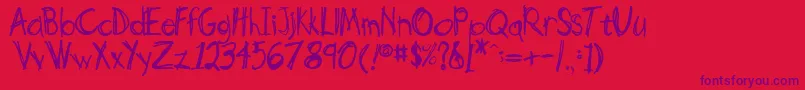 ScottyNormala Font – Purple Fonts on Red Background