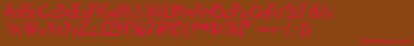 ScottyNormala Font – Red Fonts on Brown Background