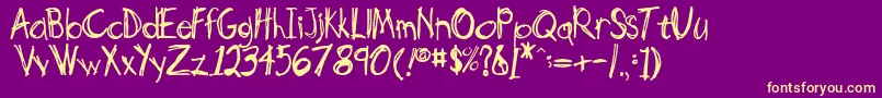 Czcionka ScottyNormala – żółte czcionki na fioletowym tle