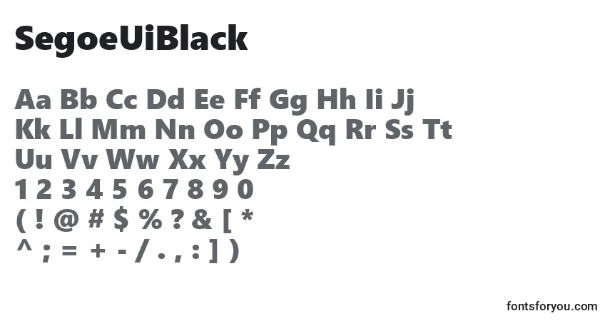 Schriftart SegoeUiBlack – Alphabet, Zahlen, spezielle Symbole