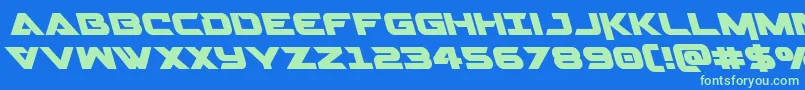 Gemina2left Font – Green Fonts on Blue Background