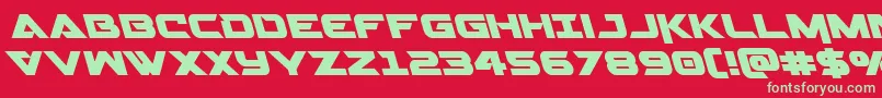 Gemina2left-Schriftart – Grüne Schriften auf rotem Hintergrund
