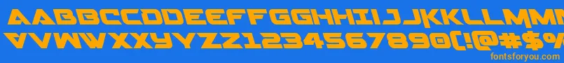 Gemina2left Font – Orange Fonts on Blue Background