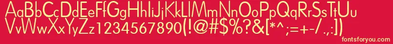 フォントDreamspeak – 黄色の文字、赤い背景