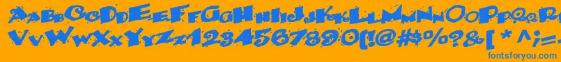 Backwater52Bold Font – Blue Fonts on Orange Background