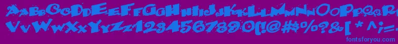 Backwater52Bold Font – Blue Fonts on Purple Background