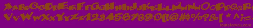 Backwater52Bold-Schriftart – Braune Schriften auf violettem Hintergrund