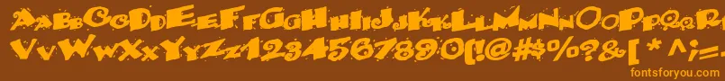 Backwater52Bold Font – Orange Fonts on Brown Background