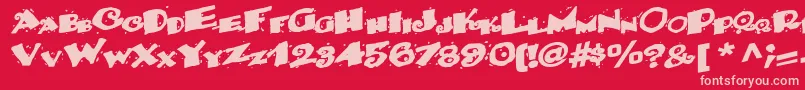 Backwater52Bold-Schriftart – Rosa Schriften auf rotem Hintergrund