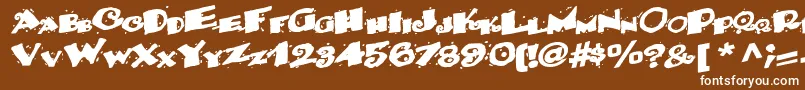 フォントBackwater52Bold – 茶色の背景に白い文字