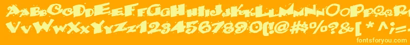 Backwater52Bold-fontti – keltaiset fontit oranssilla taustalla