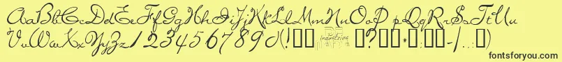 Missb Font – Black Fonts on Yellow Background