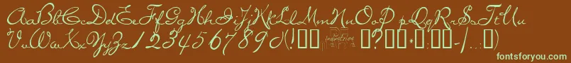 Missb Font – Green Fonts on Brown Background