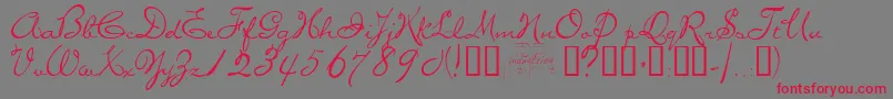 Missb Font – Red Fonts on Gray Background