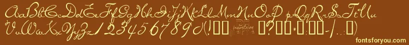 Missb Font – Yellow Fonts on Brown Background