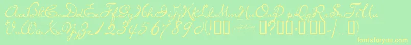 Missb Font – Yellow Fonts on Green Background