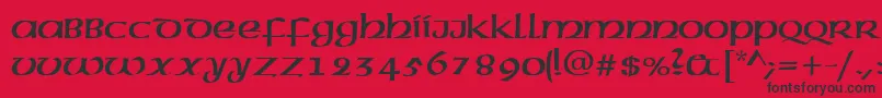 Czcionka CelticNormal – czarne czcionki na czerwonym tle