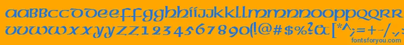 CelticNormal Font – Blue Fonts on Orange Background