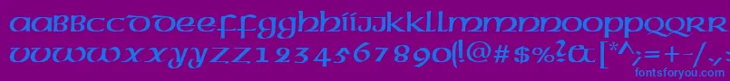 Police CelticNormal – polices bleues sur fond violet