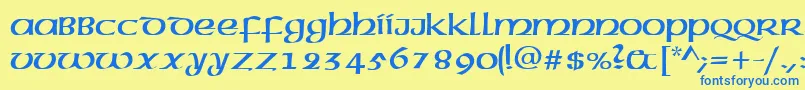 CelticNormal Font – Blue Fonts on Yellow Background
