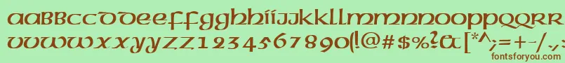 Шрифт CelticNormal – коричневые шрифты на зелёном фоне