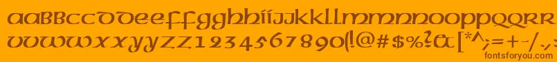 Więcej informacji o czcionce CelticNormal Czcionka CelticNormal – brązowe czcionki na pomarańczowym tle
