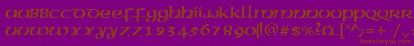 CelticNormal Font – Brown Fonts on Purple Background