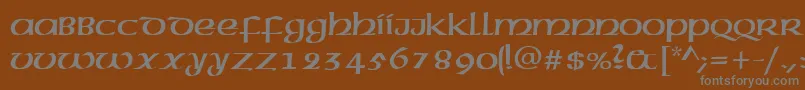 フォントCelticNormal – 茶色の背景に灰色の文字