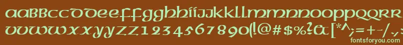 CelticNormal Font – Green Fonts on Brown Background