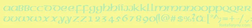 Czcionka CelticNormal – zielone czcionki na żółtym tle