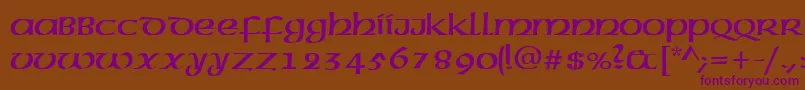 Weitere Informationen zur CelticNormal-Schriftart CelticNormal-Schriftart – Violette Schriften auf braunem Hintergrund