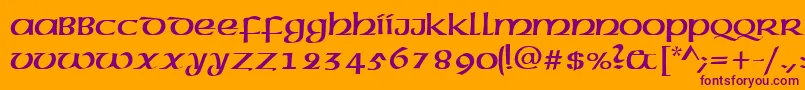 CelticNormal Font – Purple Fonts on Orange Background