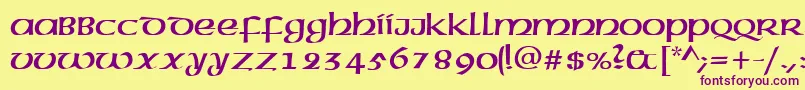 CelticNormal Font – Purple Fonts on Yellow Background