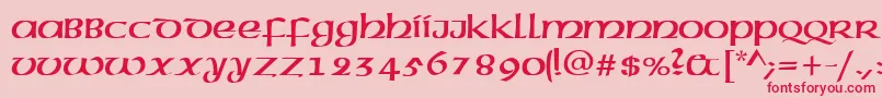 Czcionka CelticNormal – czerwone czcionki na różowym tle