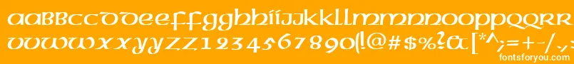 fuente CelticNormal – Fuentes Blancas Sobre Fondo Naranja