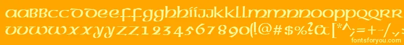Police CelticNormal – polices jaunes sur fond orange