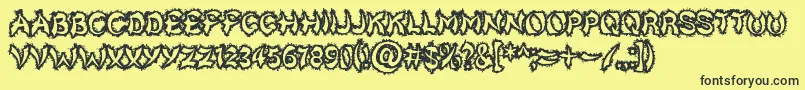 Kicktotheface Font – Black Fonts on Yellow Background