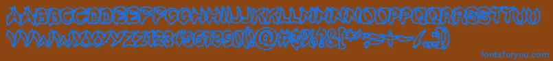 Шрифт Kicktotheface – синие шрифты на коричневом фоне